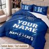 Toronto Maple Leafs Bedwäsche-Set mit Aufdruck Benutzerdefinierter Name Text 1 Bettbezug 2 Kissenbezüge Für Schlafzimmer