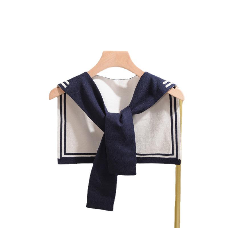 Navy Style Knitted Knot Scarf & Shawl for Women - Autumn/Winter Outerwear