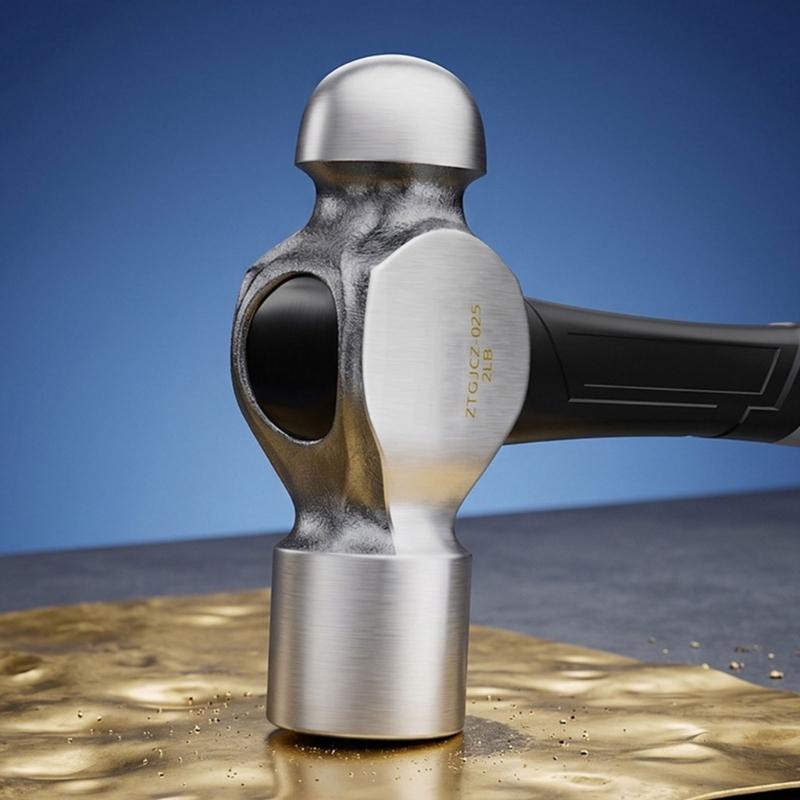 Repair Hammer with Double-Faced Steel Head and Textured Grip Handle for Home Maintenance, Installation and Adjustment