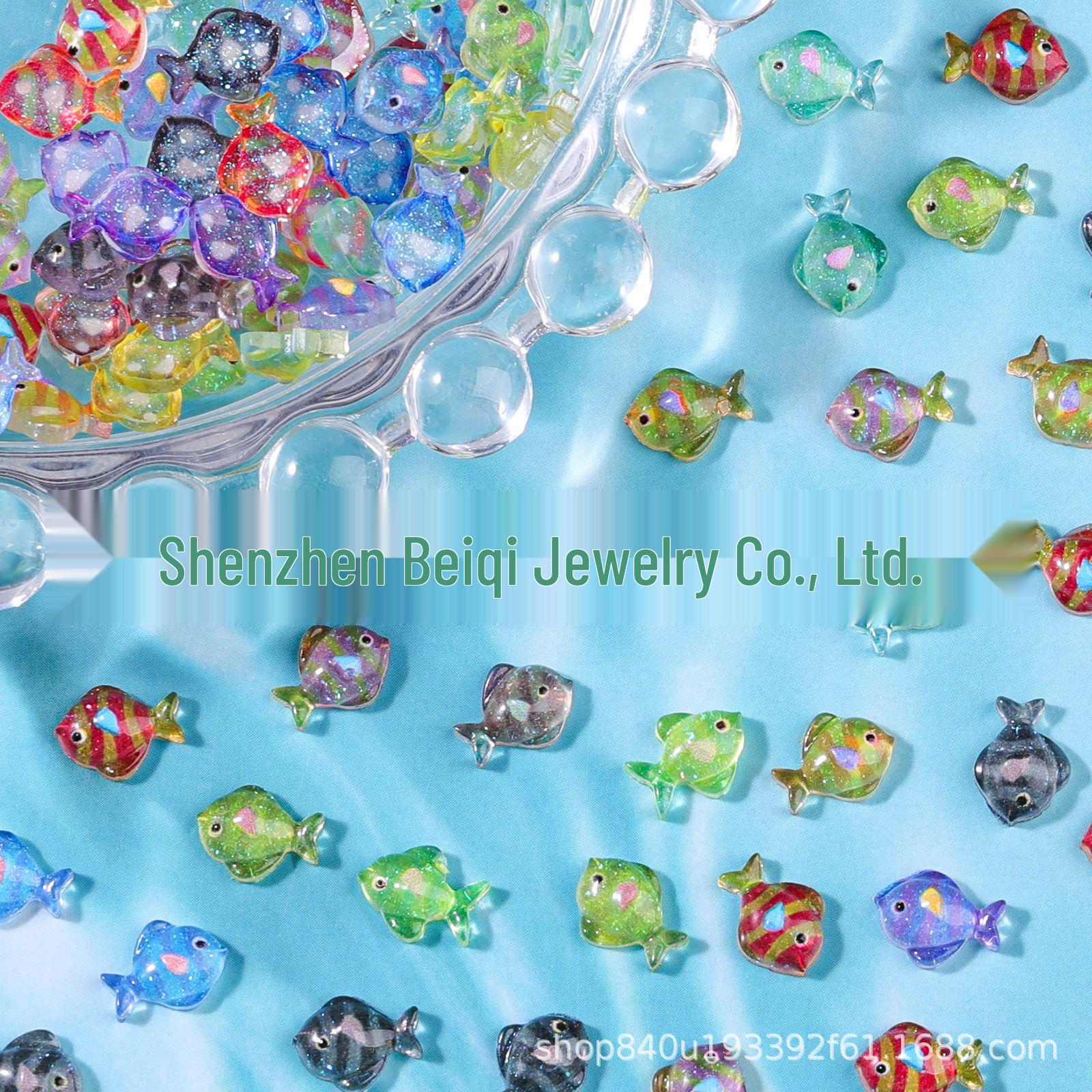

Tropical Fish Cartoon Resin Nail Art Decorations Blue - Single Piece