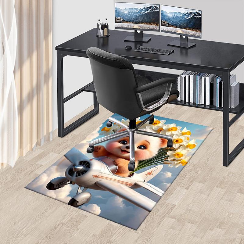 

1pc Anime Cartoon Design Daffodil Panda Chair Mat - Non-Slip Carpet for Office and Home Decorations, Suitable for All Seasons.C052 60cm by 90cm
