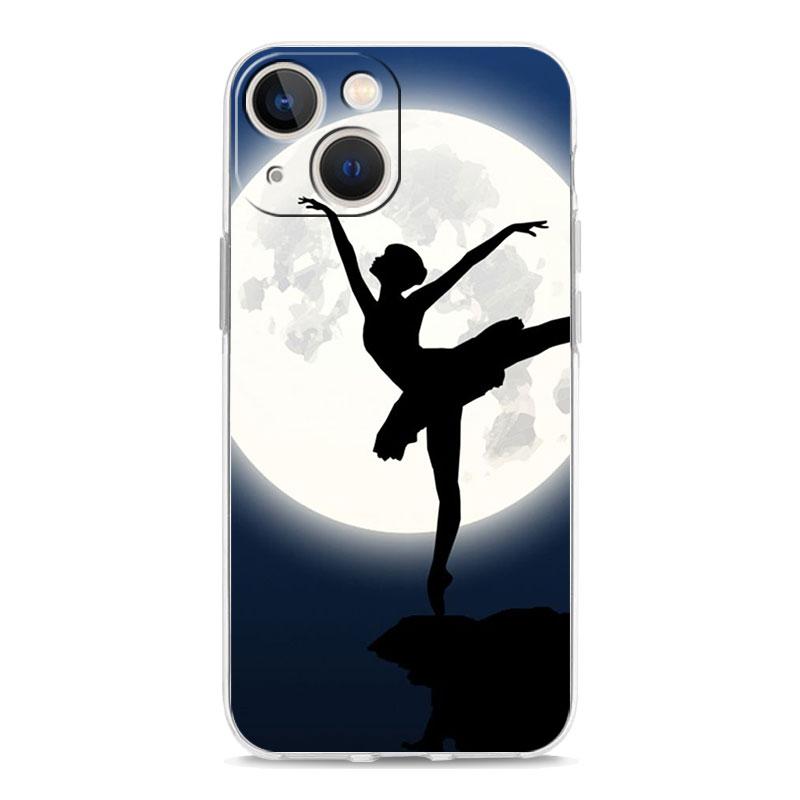 Simple Swan Dance Ballet Luxury Phone Case For iPhone 15 16 14 13 12 11 Pro Max XS X XR SE 7 8 Plus TPU Clear Lens Protect Cover
