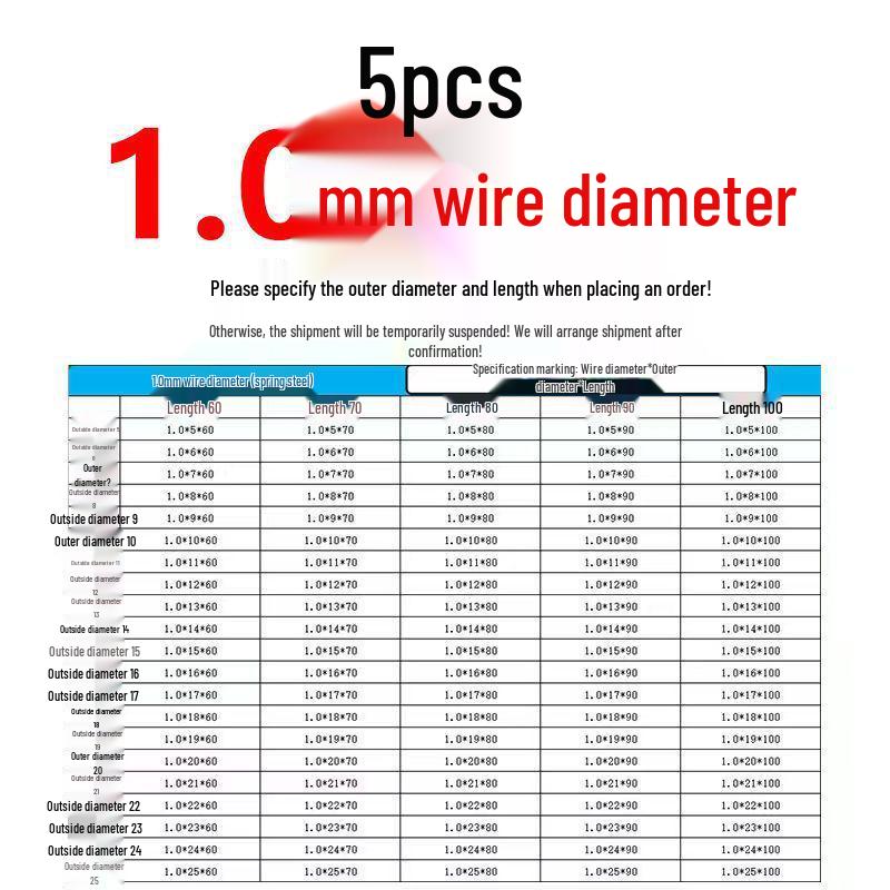 Sprężyna ściskana ze stali nierdzewnej 304 o wysokiej sprężystości