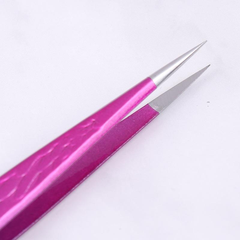 Tweezers For Eyelash Extension Colorful Stainless Steel Superhard Tweezers High Precision Anti-Static Makeup Tweezers