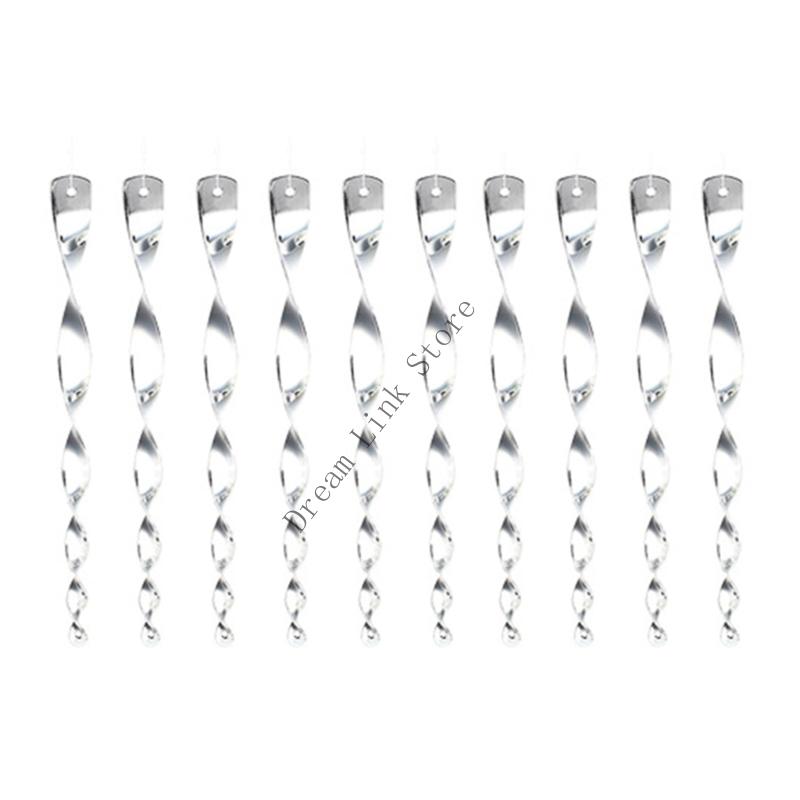 Q1FD 10pcs Waterproof Bird Repelling Spirals Reflective Garden Hanging Decors 30CM