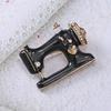 Rinhoo Vintage Black Enamel Sewing Machine Brooches For Women Fashion Shoes Scissor Comb Shaped Lapel Pins Suit Decoration Badge