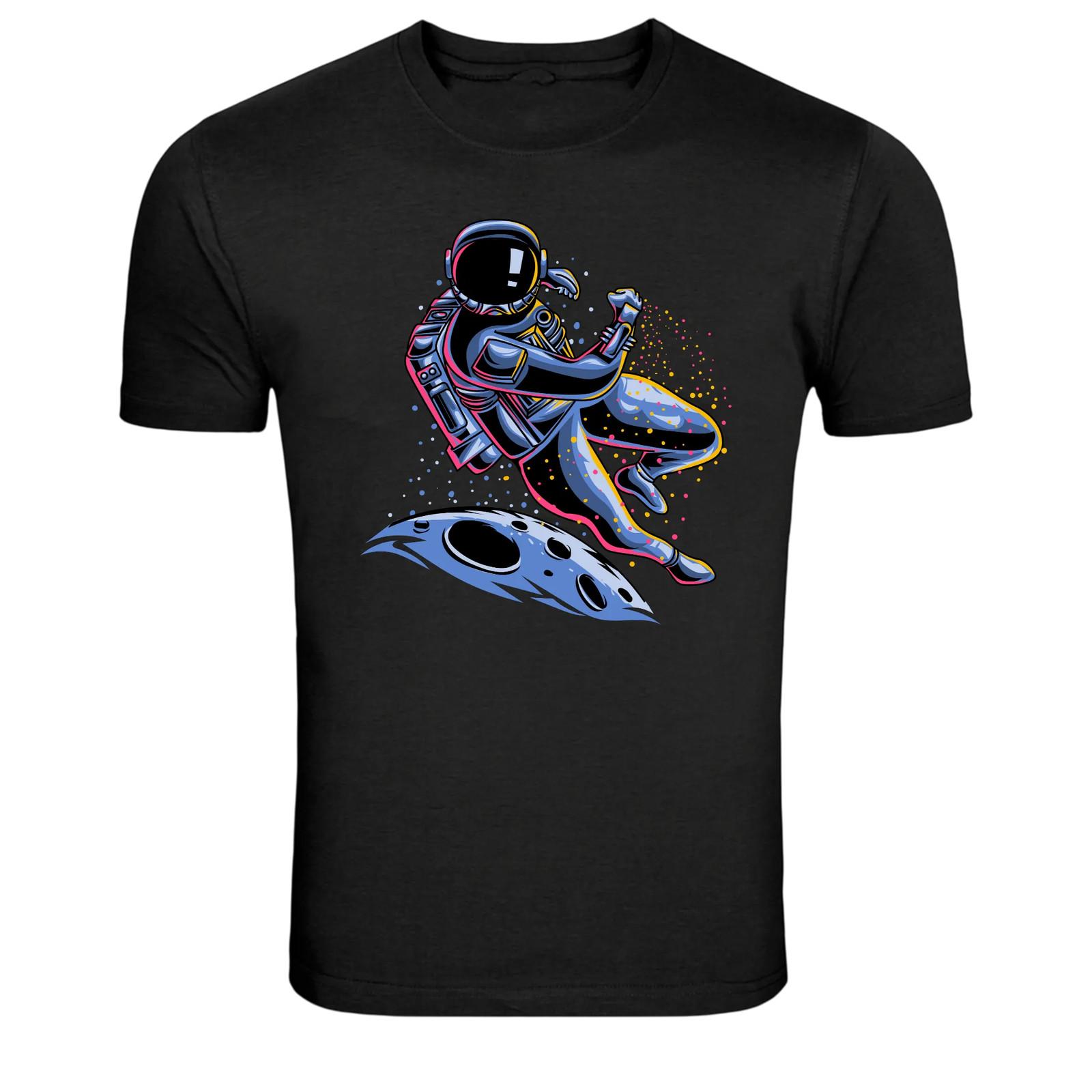 Floating Astronaut Galaxy Space Art Graphic T-Shirt XXXXL