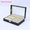 Elegant Faux Leather Watch and Glasses Organizer Box with Mirro Display Case Fashion Glasses Storage Box with Lock Buckle Travel
