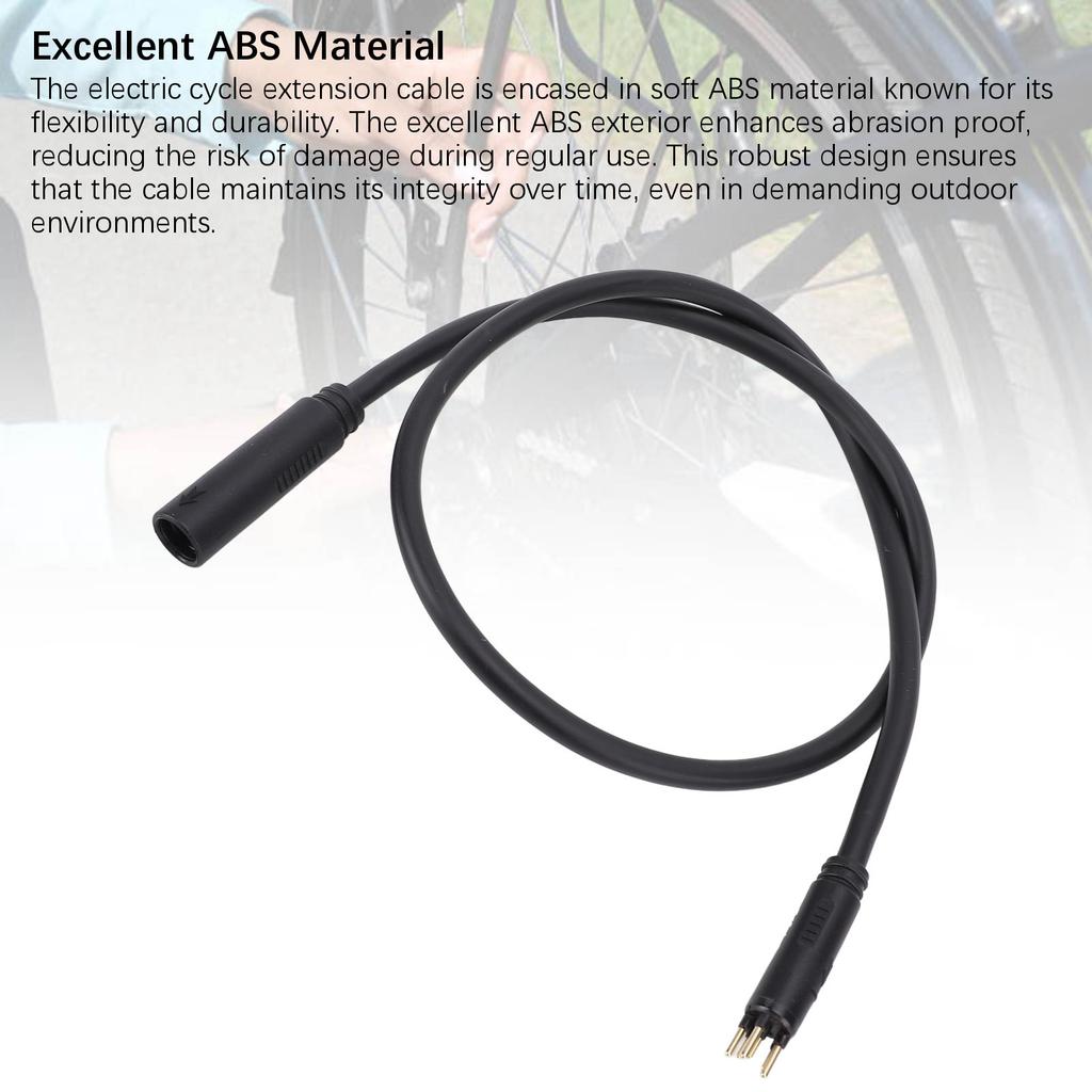 Cycle Motor Extension Cable 60CM Length 6 Pins Rain Proof ABS Wheel Motor Extension Cable