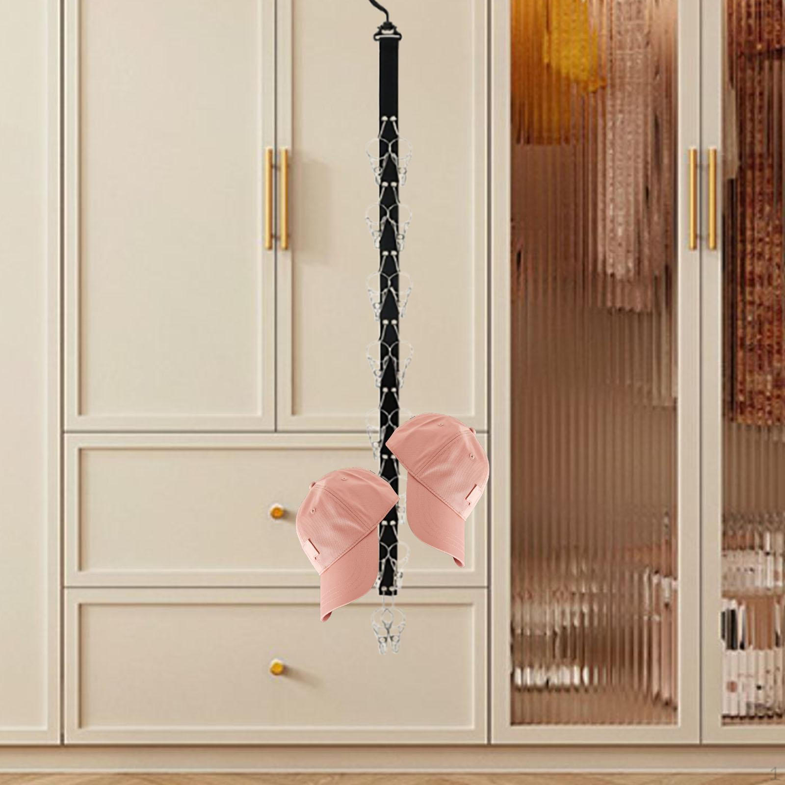 

Hat Organizer Baseball Cap Nylon,16 Storage Clips,Hat Hook,Hat Rack for