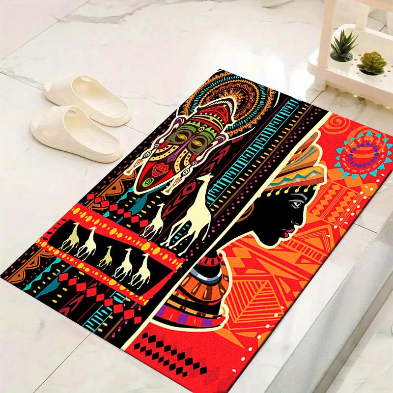 African Woman Carpet Rug for Living Room Bedroom Home Sofa Decoration,Kids play Non-slip Floor Mat
