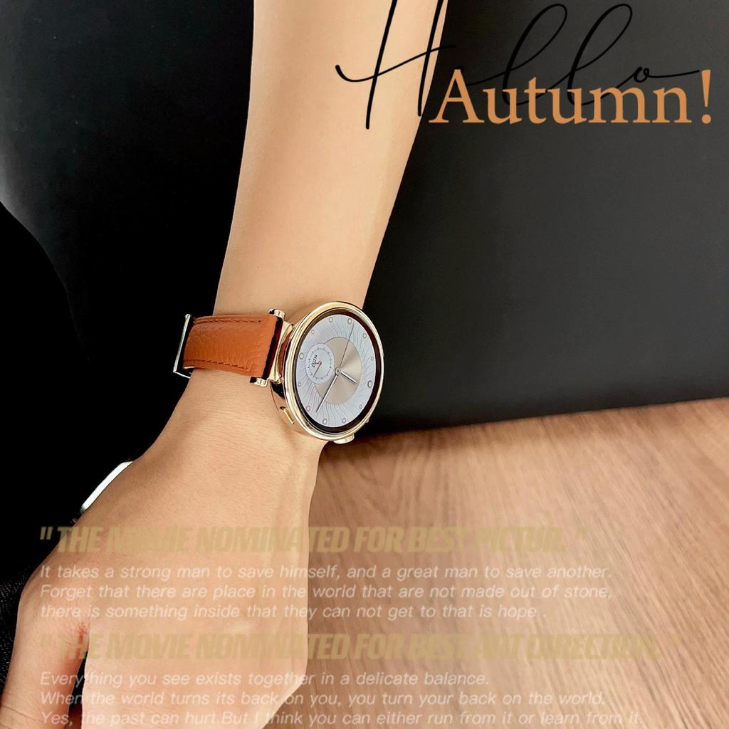 Lychee Grain Leather Strap for Huawei GT5/GT4 41mm Women's Watch, 18MM