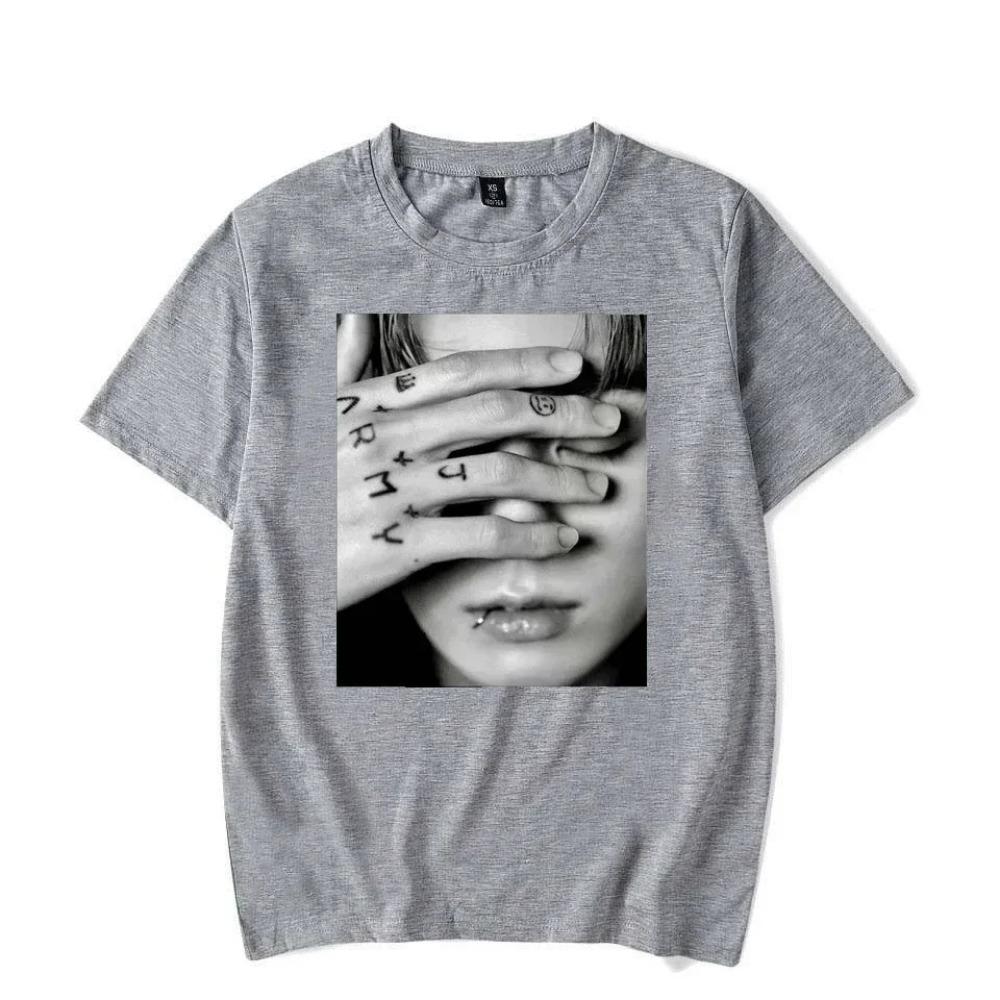 Vintage T-Shirt Jungkook Graphic T-Shirt Oversized Tops Gothic Womens T-Shirt Kpop Aesthetic Goth Fashion Streetwear Tops Tees