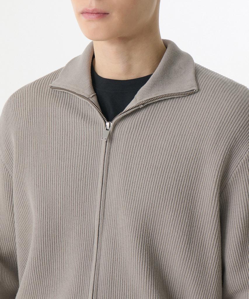 MUSINSA STANDARD Cotton High-Neck Knit Zip-Up [Light Warm Gray]