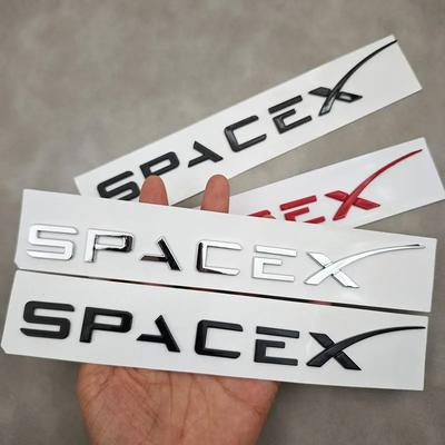 3D ABS Letters Space X Logo Car Rear Trunk Sticker Badge Emblem For Tesla Model 3 Model X Model S Model Y Auto Decal Accessories