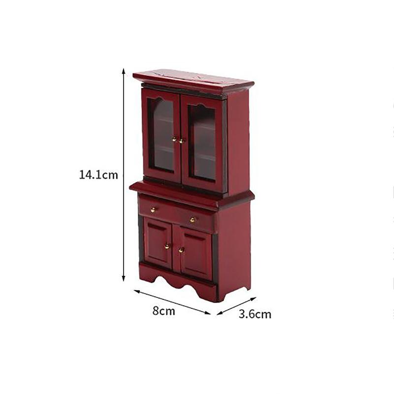 1:12 Dollhouse Miniature Decor Wood Display Cupboard Cabinet Bookcase Bookcase