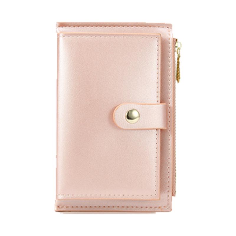 HAITAO Women's Pearlescent Korean Wallet: Compact Zipper Bag with Multi-Card Slots and Coin Purse.