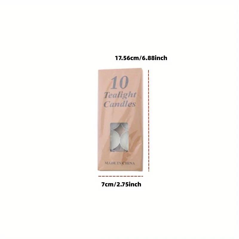 

10Pcs/Box Unscented Natural Tea Wax Candle White Dripless Smokeless Small Candle Room Decor Scene Decor Bedroom Decor, Birthday