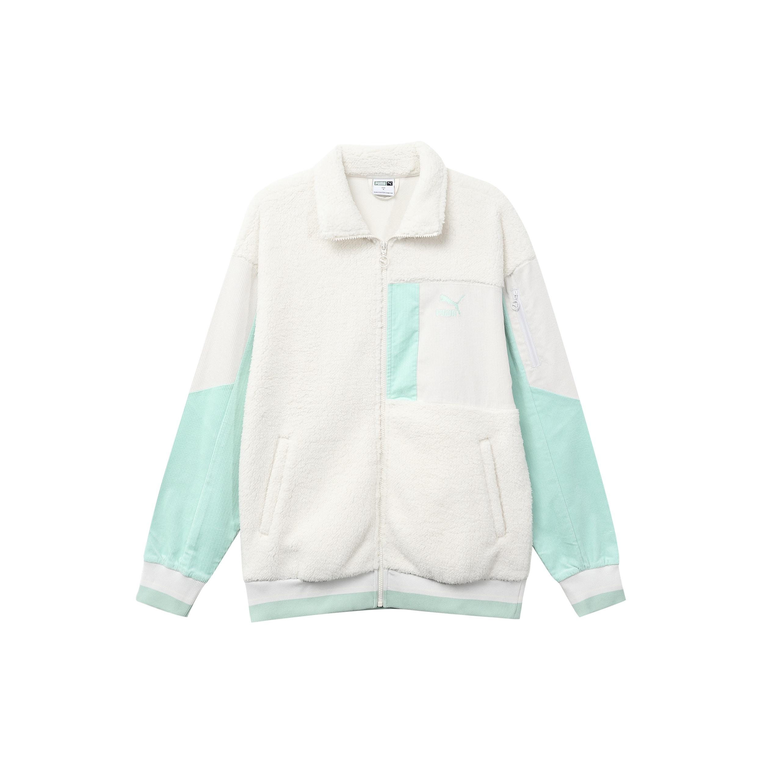 PUMA Retro Sherpa Jacket  Beige Blue  Men s 534678-93 L