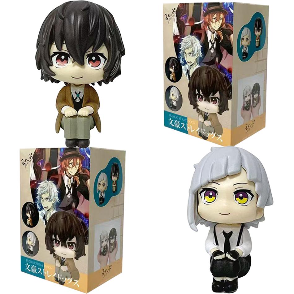 NEW 10cm Bungou Stray Dogs Anime Figure Look Up Nakajima Atsushi Action Figure Q Version Dazai Osamu Figurine PVC Collection Toy