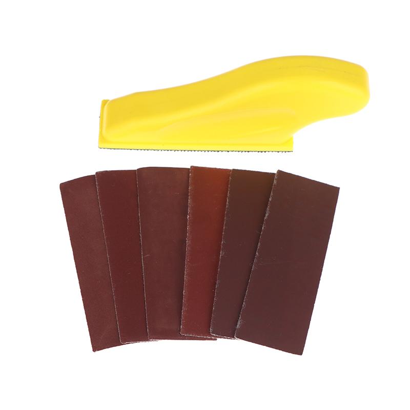 60Pcs Diy Hand Sandpaper Mini Sander Kit Assorted Grit Sanding Strip Detail Tool With 1 Hand Millstone For Wood Metal Projects