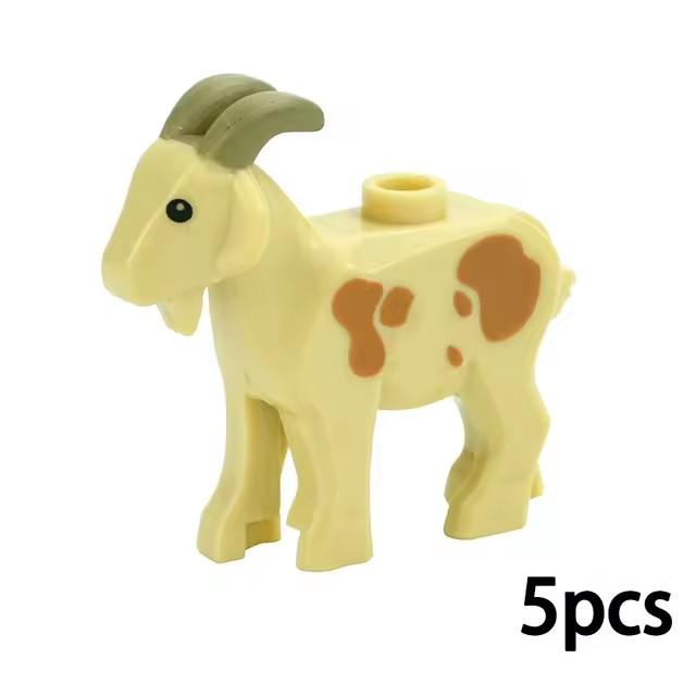 MOC City Animal Building Block Figures Goat Sheep Eagle Owl Panda Parrot Seagull Penguin Zoo Fram Accessories Bricks Toy