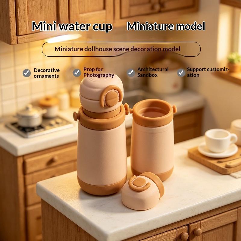 1 Pcs Mini Dollhouse Water Cup/Bottle Scene Ornament Pretend Play Kitchen Doll Accessories Girl Toy