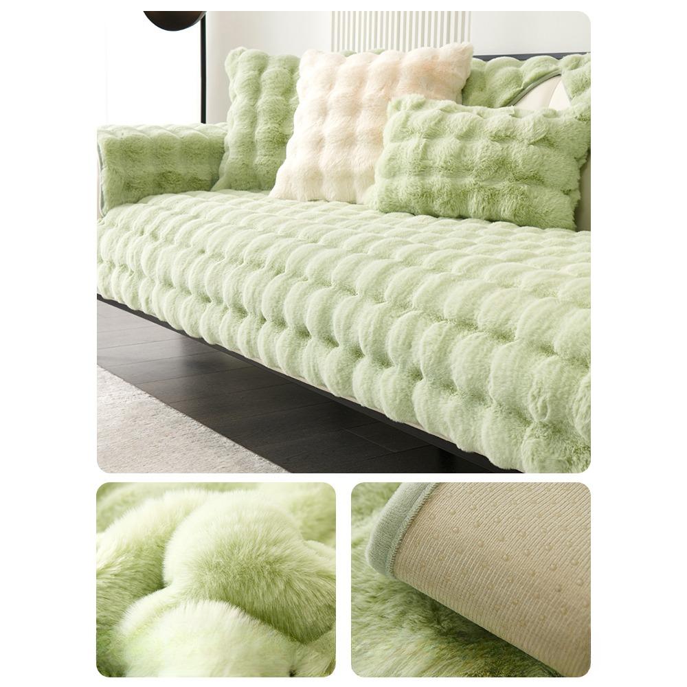 

Плюшевая подушка для дивана с кроликом, зимняя утолщенная флисовая Нескользящая подушка, чехол для дивана, полное покрытие, тканевая спинка, полотенце 70*70cm