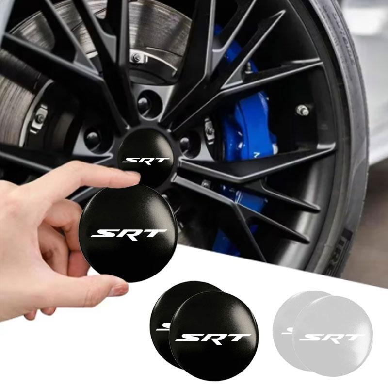 4pcs With Logo Car Wheel Center Hub Caps Emblem Sticker Decals for Dodge SRT Car Accessories Strong adhesion Not easy to fall