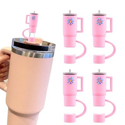 2/5Pcs Straw Tip Covers Tumbler Shape Anti-slip Silicone No Odor Food Grade Dustproof Elastic Straw
