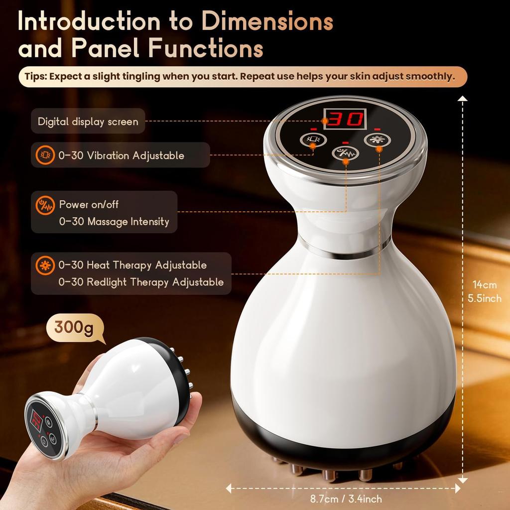 Lymphatic Drainage Massager, Anti-fat Massage Tool, Helps Reduce Stretch Marks and Cellulite White