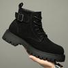 Martin boots men's autumn and winter new platform leather black boys high-top shoes British style locomotive boots tide