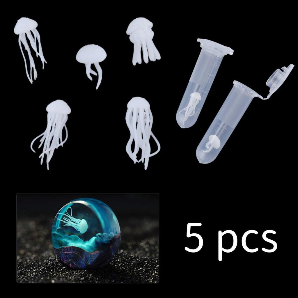 FineInno 3D Marine Life Jellyfish Silicone Mold Materials for Resin UV Resin DIY Decorating Encapsulation, Molds, Materials, Tiny, 5-Pack (Jellyfish)