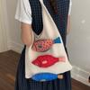 Borsa in Tessuto di Cotone Lavorata a Maglia Borsa a Spalla all'Uncinetto a Forma di Pesce Borsa a Maglia Lavorata a Maglia Cavallo Borsa a Mano
