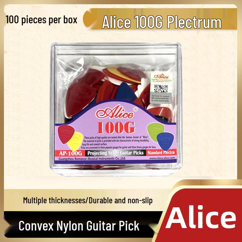 Alice AP-100G Non-slip Bakelite Guitar Pick, Wear-resistant Nylon for Folk Strumming 0.58mm Pick [100 pieces]