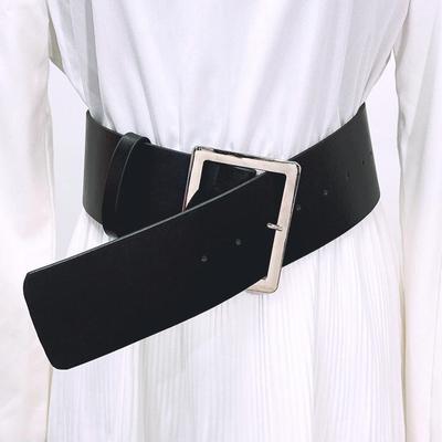 Modischer Schwarzer Quadratischer Schnallen-Korsettgürtel für Damen - Vielseitiges Accessoire für Kleider und Mäntel