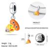 925 Sterling Silver Pizza Trunk Headset Charms Pendant Beaded Fit Bracelet Necklace For Women Gift Fine Jewelry 