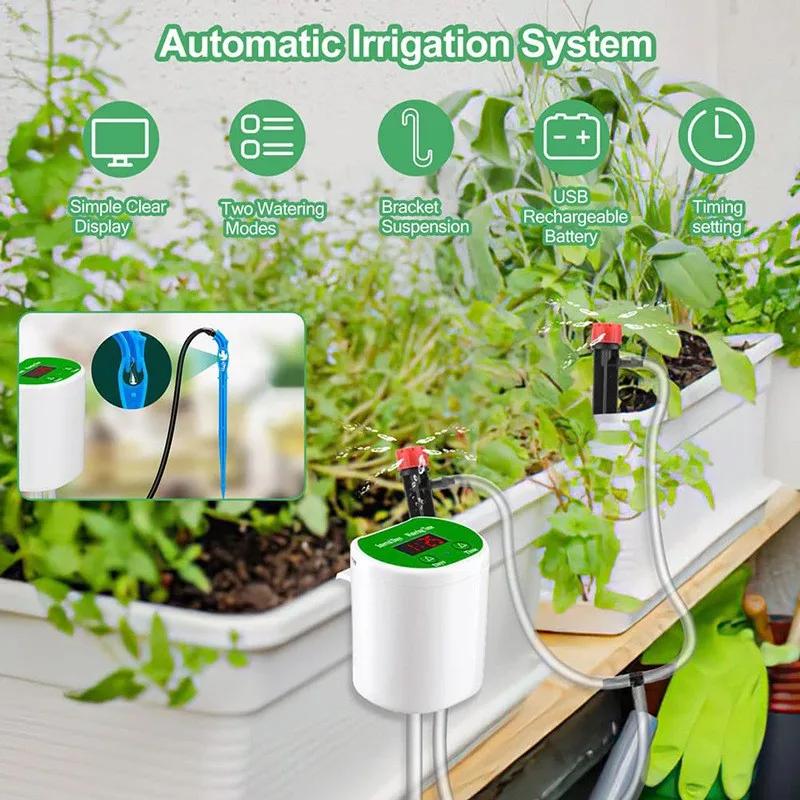 Solar Watering Drip Irrigation Kit System Auto Self Watering Device with Timer for Flower Plants House Potted Water Dispenser