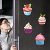 6Pcs Acrylic Cute Cupcakes Diamond Painting Fridge Magnets Diamond Art Refrigerator Magnets Sticker for Beginners