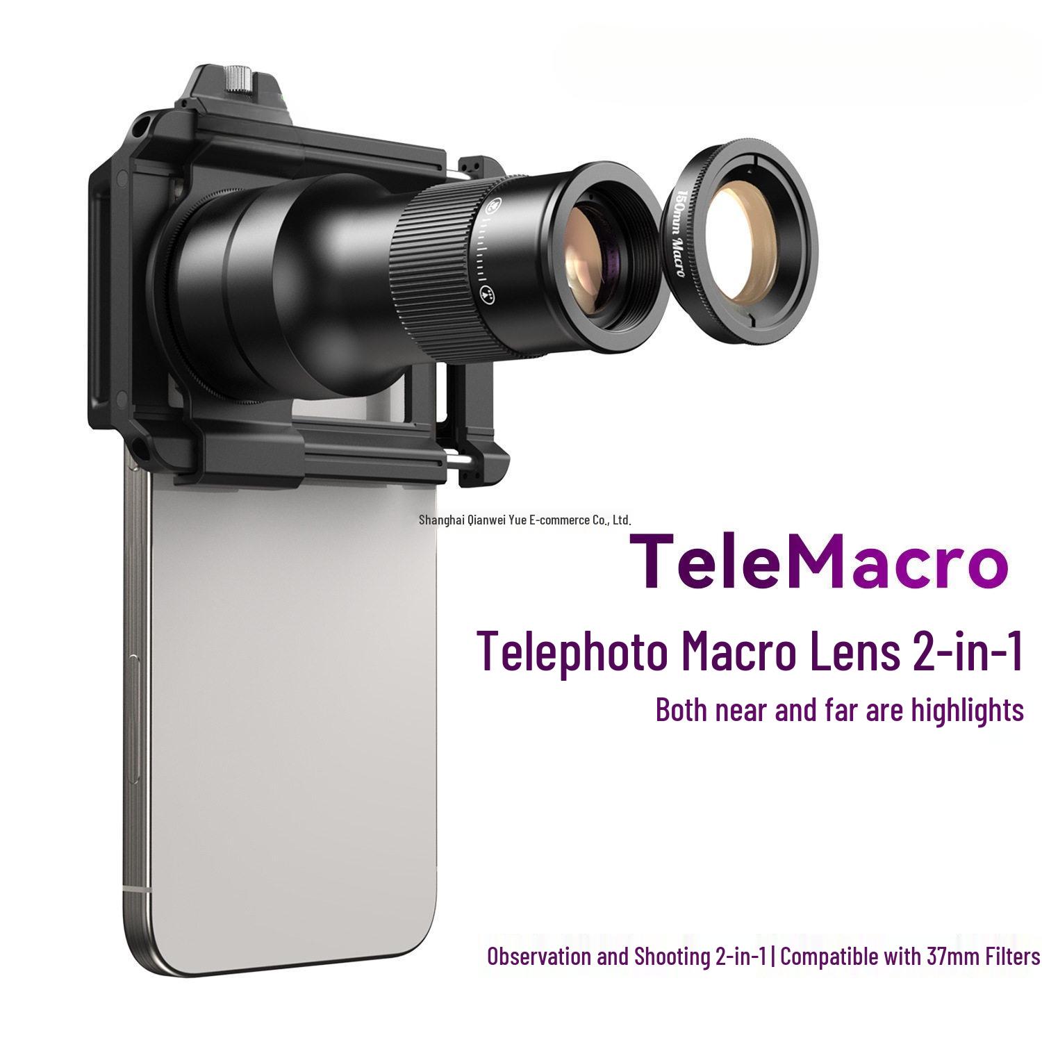 

APEXEL TM6 Telephoto Macro 2-in-1 Lens for Birdwatching, Flowers, Museums & Concerts