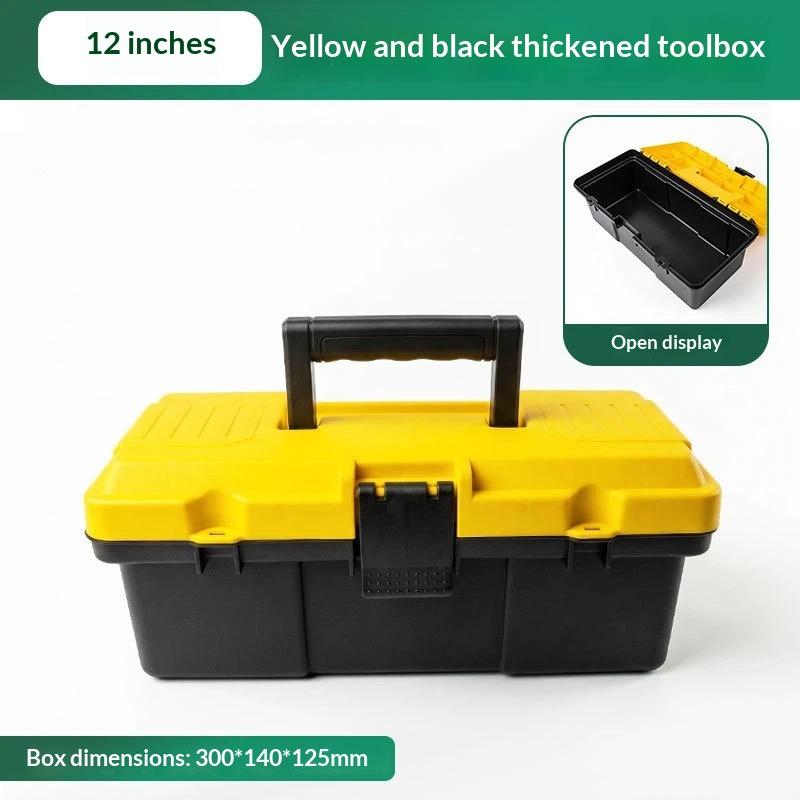 1Pc Plastic Tool Box 12/14 Inches Transparent Compartment Lightweight Small Parts Storage Holder for Hardware Organization