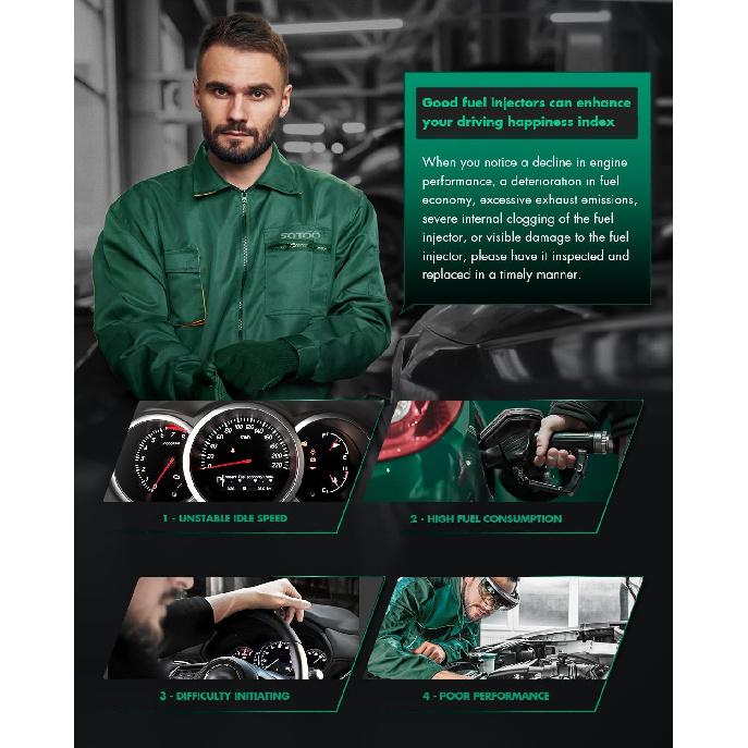 SCITOO FJ303 4Pcs 4 Holes Fuel Injectors fit for Ford for Contour 2.0L 1999 2000, for Ford for Escape 2.0L 2001 2002 2003 2004, for Mazda for Tribute