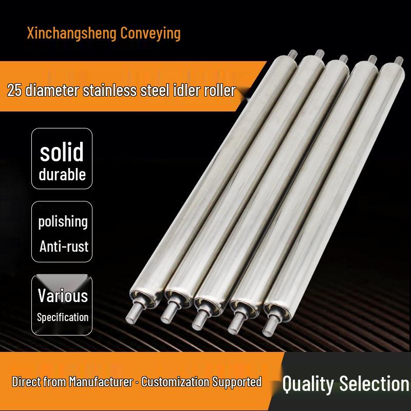 Stainless Steel Idler Roller Shaft 25mm 38/50/60mm for Conveyor Belt