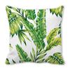 Watercolor tropical green leaf banana leaf Digital printing short plush pillow covers for sofa office cushion cover home goods