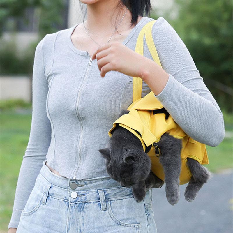 Adjustable Cat Carrier Bag Pet Four Legs Fixed Double Shoulder Dog Backpack Breathable Portable  Inject Anti-bite Carrier