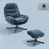 Recliner Chair with Ottoman, Lounge Chair with Chenille Fabric, Modern TV Chair, 78 X 93 X 100 Cm, Blue
