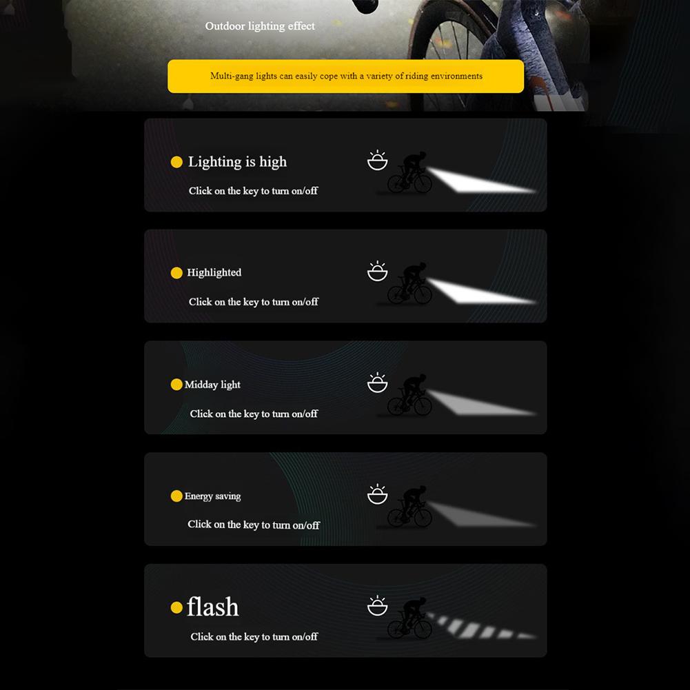 Bicycle Front Light Bicycle Light Waterproof Bike Safety Lamp Rechargeable Bicycle Headlight Automatic Sensor for Night Riding China Mainland