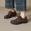 Krazing Pot Suede Round Toe Thick Nottom Lace Up Summer Autumn Leisure Shoes Big Size 42 Women Sneaker