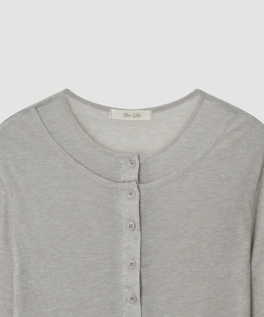 Deolil Layered Long Sleeve T_Light Gray