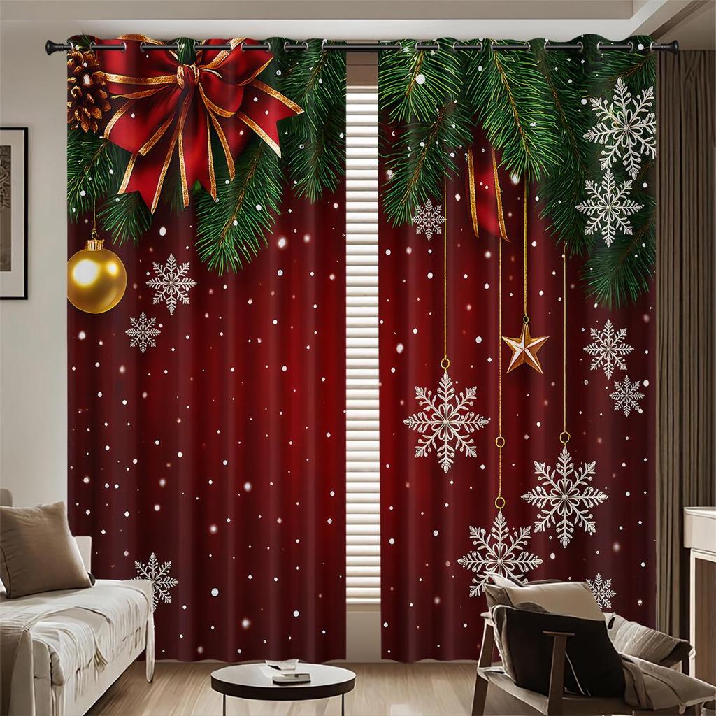 Custom Christmas Gnome Blackout Curtains: High Precision, Sun Protection, Thickened Polyester